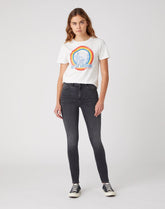 DAMSKIE SPODNIE JEANSOWE WRANGLER HIGH RISE SKINNY SOFT STORM W27H-ZJ-29K 112128153